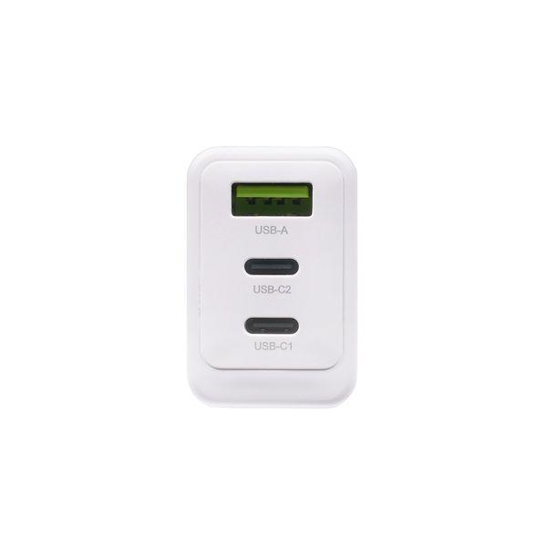 USB charger AGGE Triple Charger, 65W (2 x USB-C + USB-A) - SPEED LIGHT