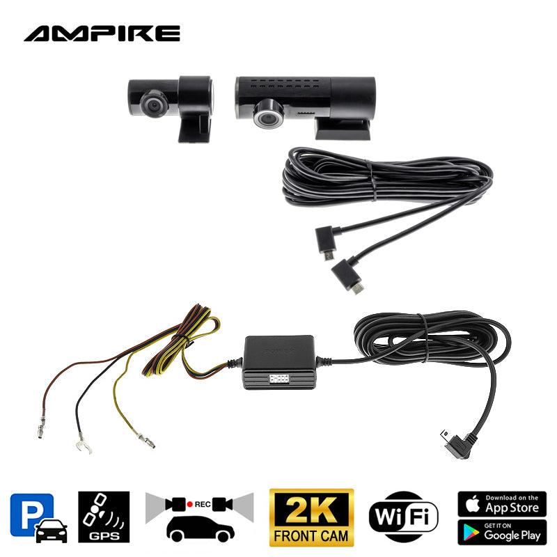 AMPIRE dual dashcam, 2K front camera and AHD rear camera, WLAN and GPS for Mercedes - SPEED LIGHT