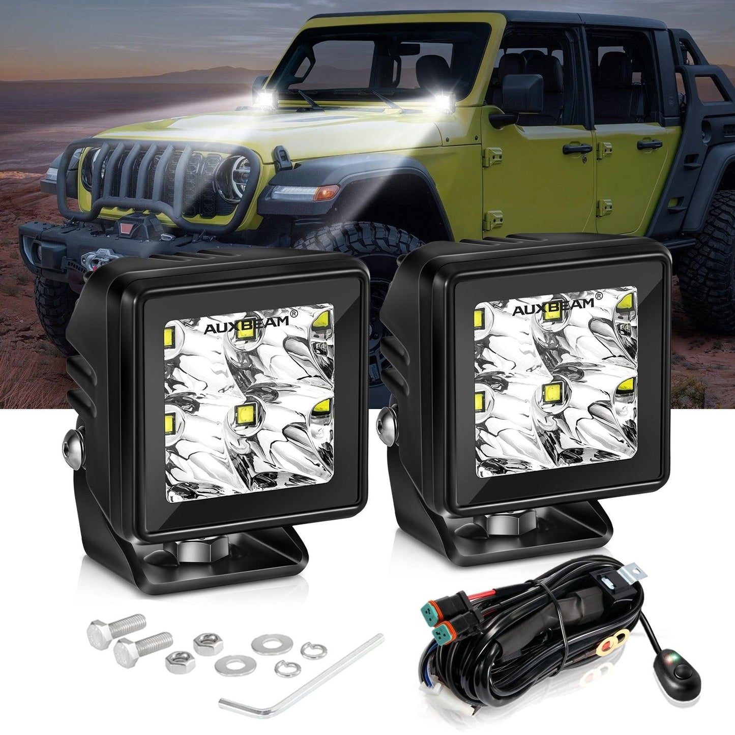 Luz campo a través del punto blanco de la cápsula de 2 pulgadas 40W 4000LM LED