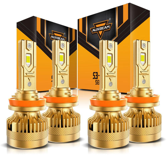 🆕Bombillas LED H11+H11 para faros delanteros Serie S3 Pro Decodificador dual CAN-BUS Sin errores 12V 120W 24000LM 6500K Blanco frío |4 bombillas