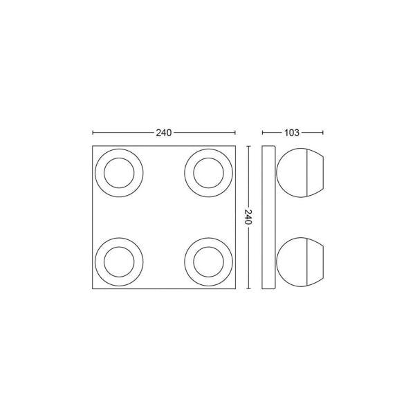 Ceiling lamp Philips Hue Buckram Quadruple Spiral, GU10 - SPEED LIGHT