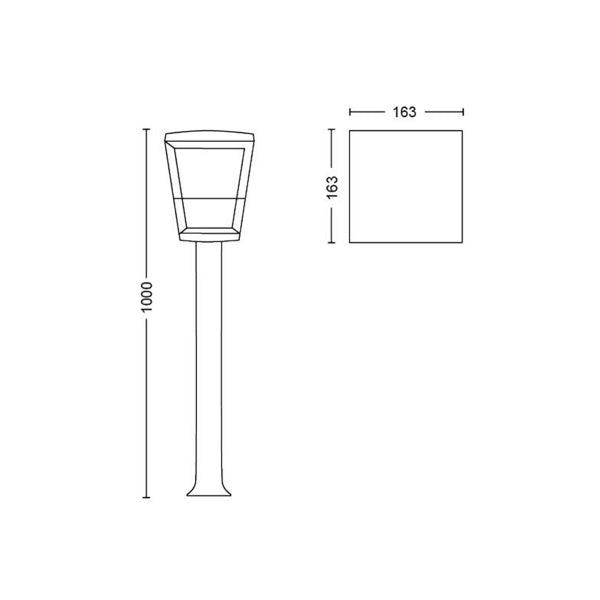 Garden lamp Philips Hue Econic Pillar WCA 15W, 2000-6500K - SPEED LIGHT