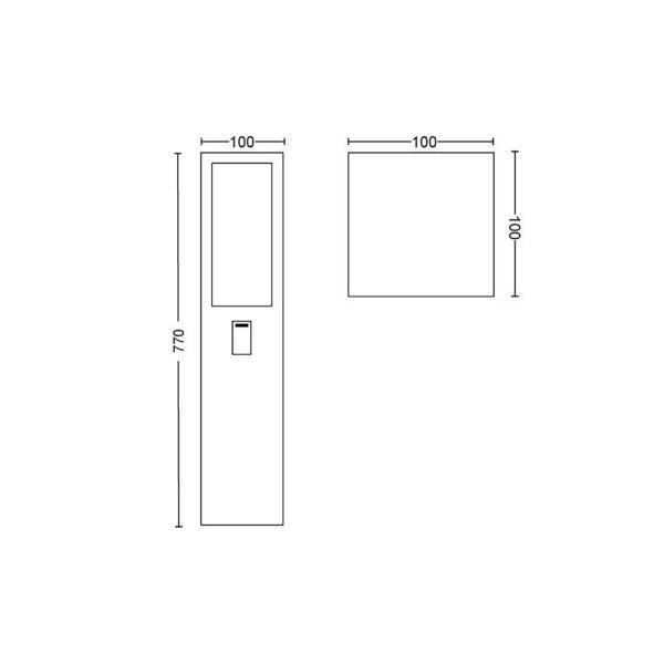 Bollard Philips Hue Impress Post WCA, 2000-6500K - SPEED LIGHT