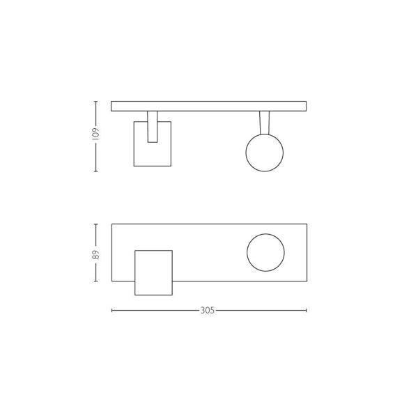 Ceiling lamp Philips Hue Runner Double, GU10 - SPEED LIGHT