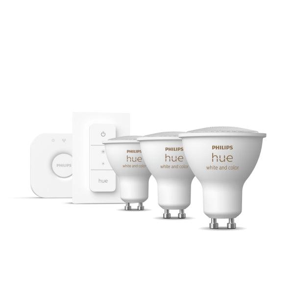 LED lamp package Philips Hue WCA, GU10, 2000-6500K, 3 pcs + Bridge + Switch - SPEED LIGHT