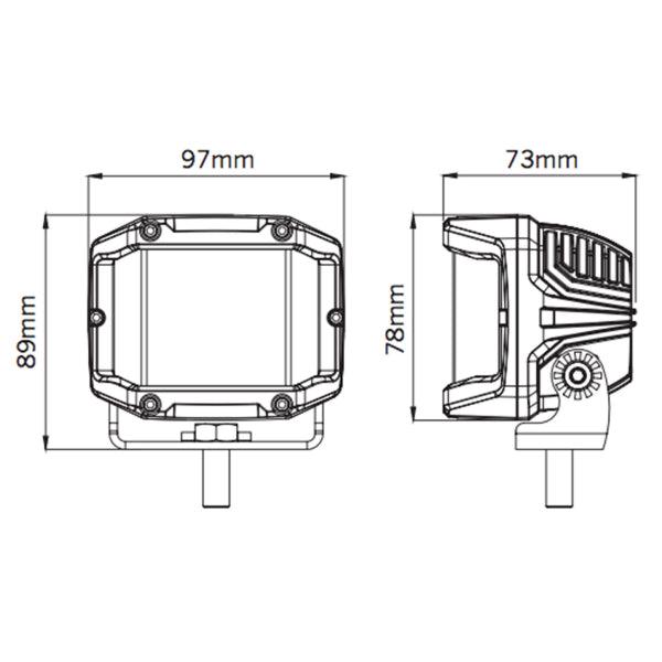 Auxiliary light Strands Side Shooter - Square / 10 cm / 29W - SPEED LIGHT