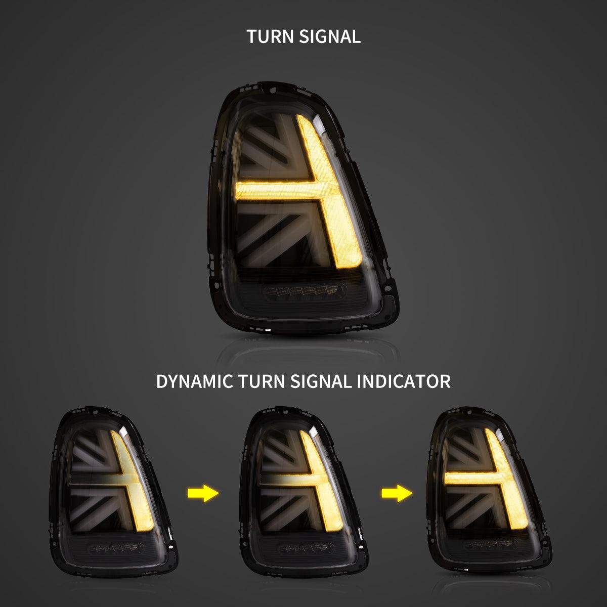 LED Tail Lights Assembly With Amber Sequential Turn Signal For 2007-2015 Mini R Series 2th Gen (R56 R57 R58 R59)