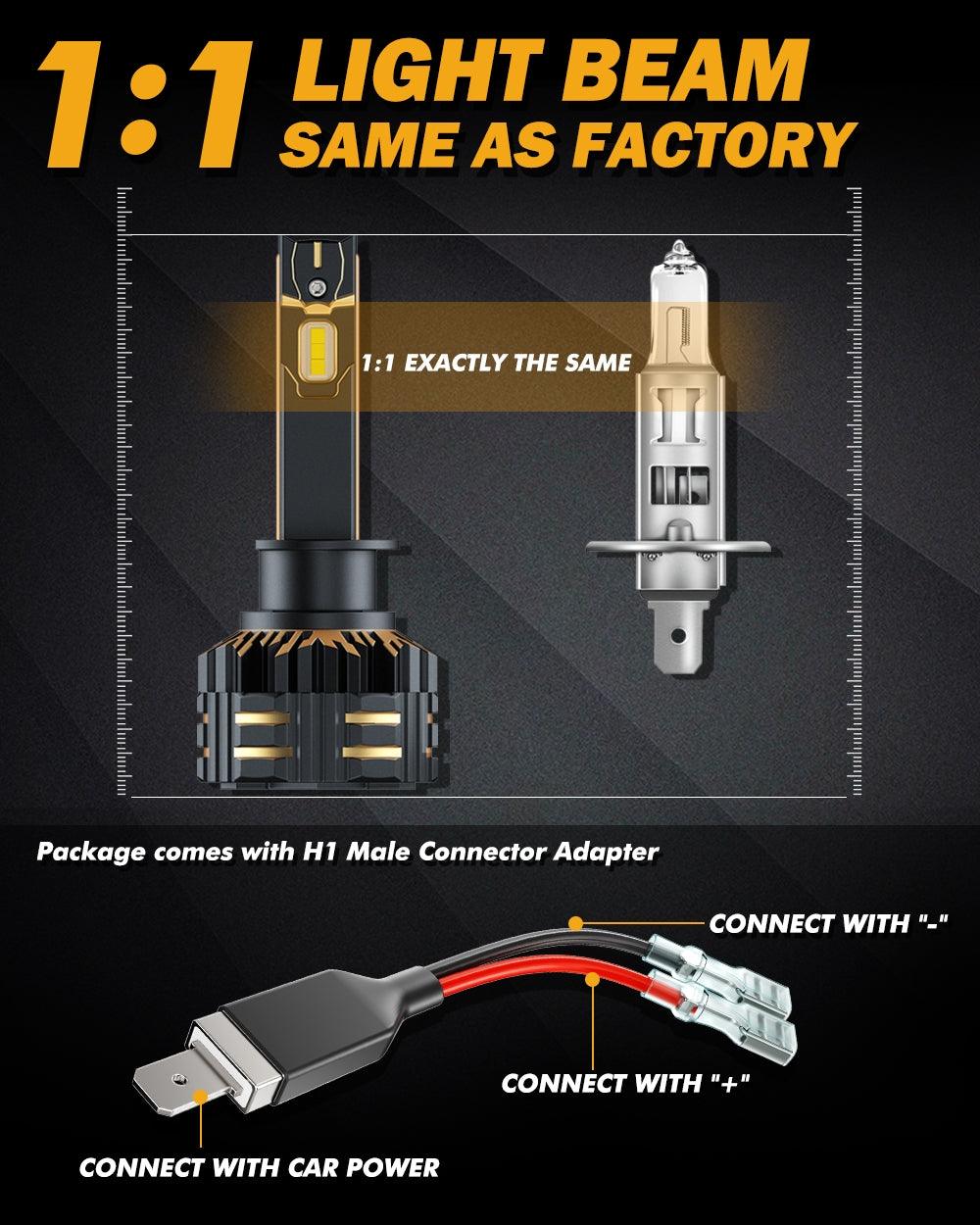 For 2018-2019 Ford Escape H1 D3S LED Headlight Bulbs Bundle 