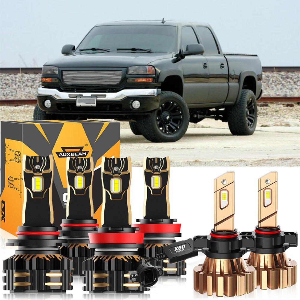 Para GMC Sierra 2500 HD 2007-2014 9005 H11 Paquete de bombillas LED para faros delanteros