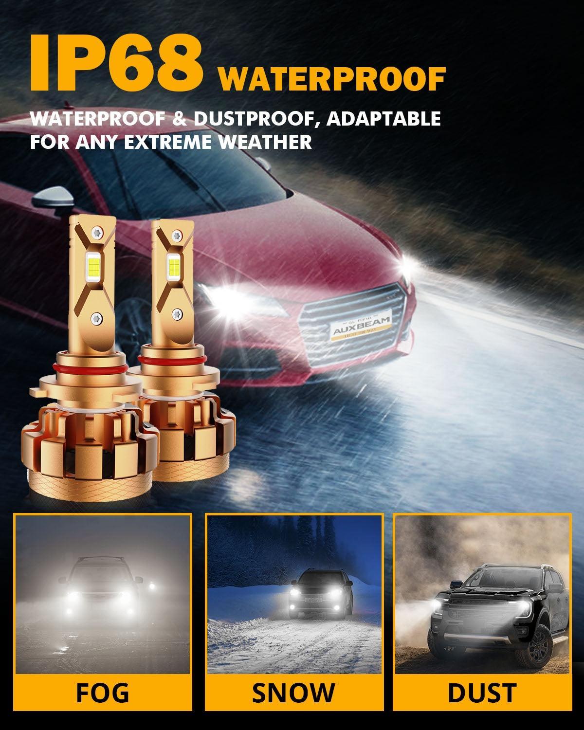 9005 Bombillas LED para faros delanteros 70W 18000LM Serie F-16 Plus Más brillante 6000K Blanco frío | 2 bombillas 