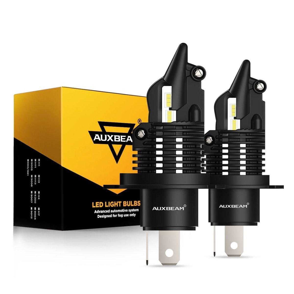 For 2005-2011 Toyota Tacoma H4/9003 Q10 Series Fanless&amp;Wireless 1:1 Halogen Size 6500K LED Light Bulbs High Low Beam Bundle 