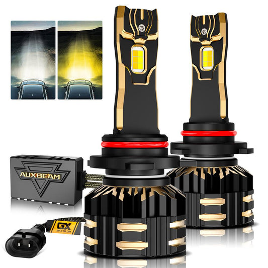Bombillas LED para faros delanteros 9012/HIR2 110W 25000LM Serie bicolor GX Alta potencia y brillo Conmutación de doble color | 2 bombillas 