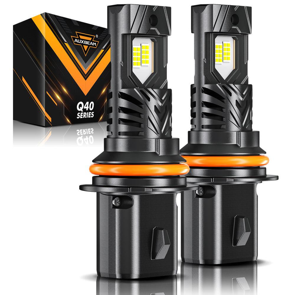 🆕9007/HB5 Bombillas LED para faros delanteros Serie Q40 Brillo ultraalto 120W 30000LM 6500K Blanco frío | 2 bombillas 