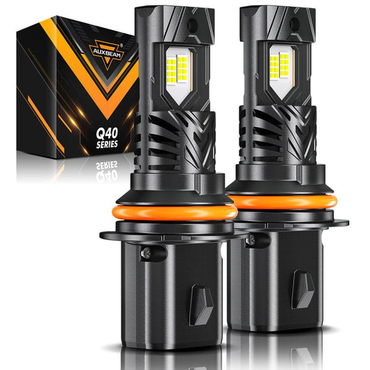 🆕9007/HB5 Bombillas LED para faros delanteros Serie Q40 Brillo ultraalto 120W 30000LM 6500K Blanco frío | 2 bombillas 