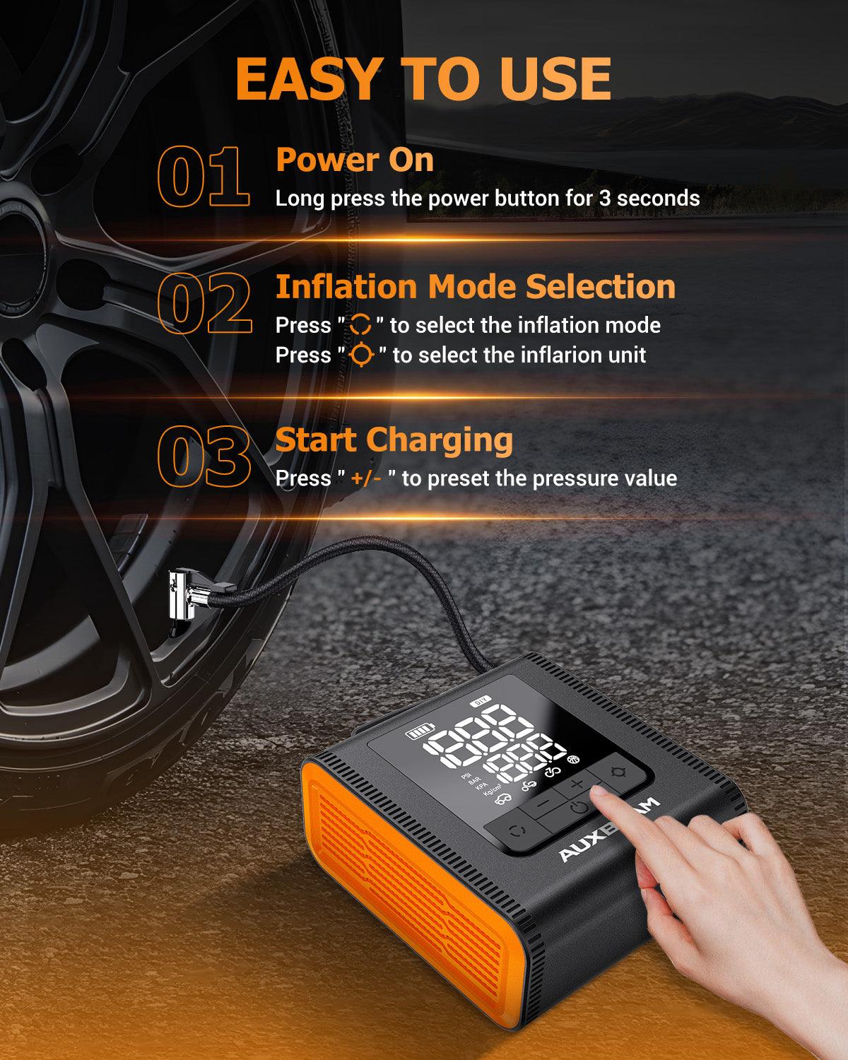 🆕Model-H6 28mm Cylinder Portable Car Tire Inflator Air Compressor Pump for Pickup Truck Car Motorcycle Bike Ball