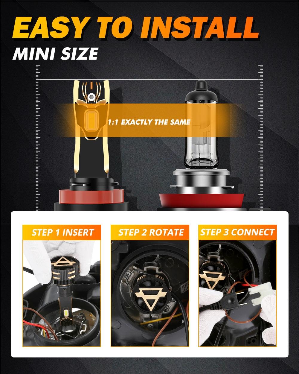 For 2007-2011 Toyota Camry 9005 H11 LED Headlight Bulbs Bundle