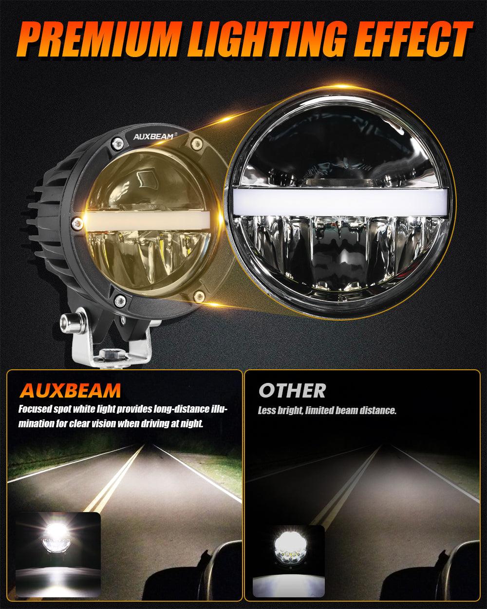 C4 Series | 4 Inch 110W 11000LM LED Pods Offroad LED Driving Lights with Amber DRL