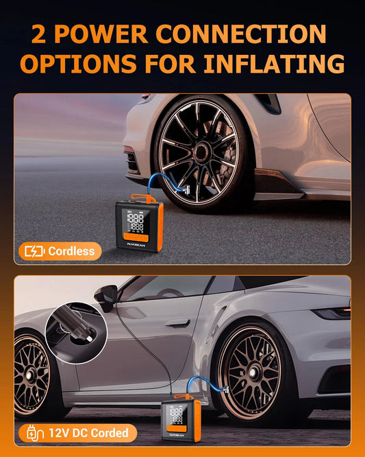 🆕Model-H4 19mm Cylinder Portable Car Tire Inflator Air Compressor Pump for Pickup Truck Car Motorcycle Bike Ball