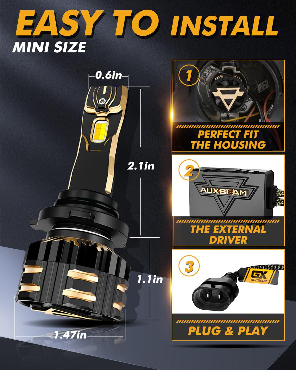 9006/HB4 LED Bulb Fog Lights/Low Beam Lights 110W 25000LM GX Bi-Color Series High Power &amp; Brightness Dual Color Switchback | 2 bulbs