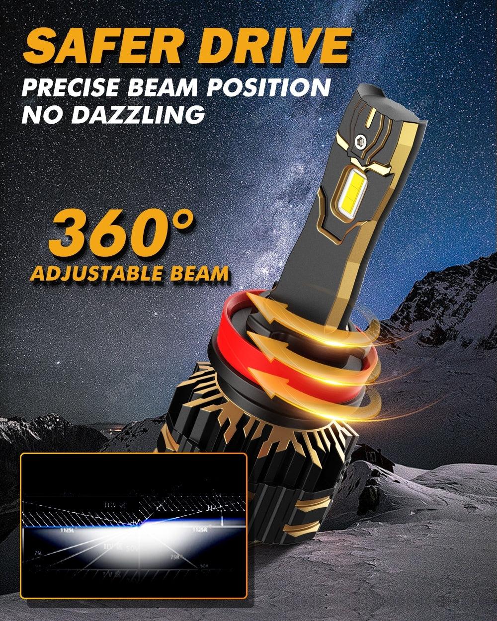 For 2007-2011 Toyota Camry 9005 H11 LED Headlight Bulbs Bundle