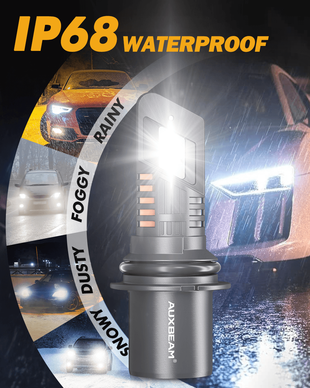 🆕9004/HB1 Bombillas LED para faros delanteros Serie Q25 Tamaño real 1:1 70W 20000LM 6500K Blanco frío | 2 bombillas 