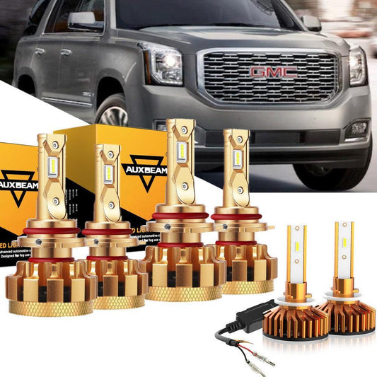 For 2002-2006 GMC Yukon XL 1500(Denali) F-16 Plus Series Built-in Canbus Automotive Grade 14000LM LED Light Bulbs High Low Beam Bundle