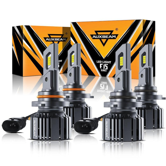 9005+9006 Bombillas para faros delanteros LED 90W 20000LM Serie F15 20% Tamaño más pequeño 6500K Blanco frío | 4 bombillas 