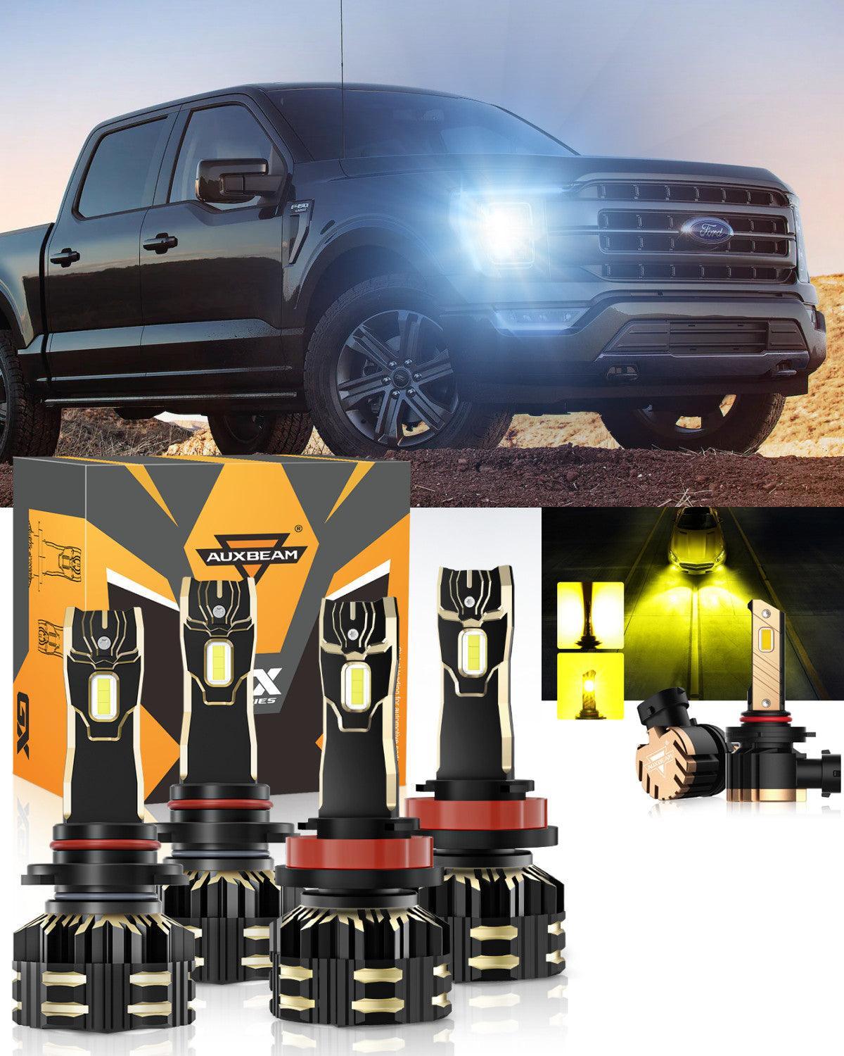 For 2021 Ford F-150 9005 H11 LED Headlight Bulbs Bundle 