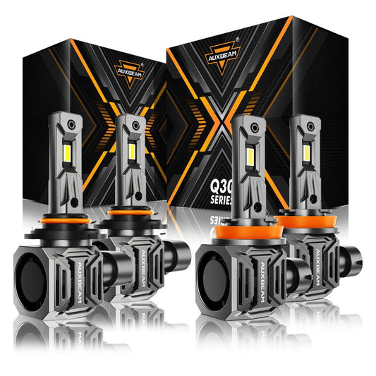Bombillas LED para faros delanteros 9005+H11 Serie Q30 Inalámbricas más brillantes 110W 24000LM 6500K Blanco frío | 4 bombillas