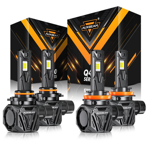 🆕9005+H11 Bombillas LED para faros delanteros Serie Q40 Brillo ultraalto 120W 30000LM 6500K Blanco frío | 4 bombillas 