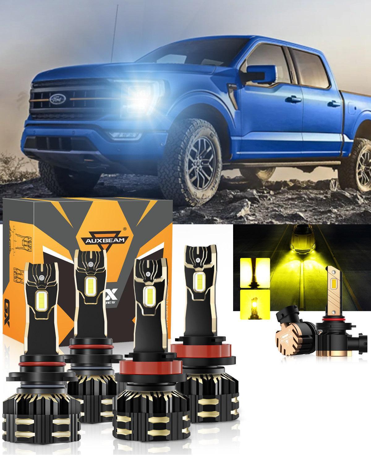 For 2015-2020 Ford F-150 9005 H11 LED Headlight Bulbs Bundle 
