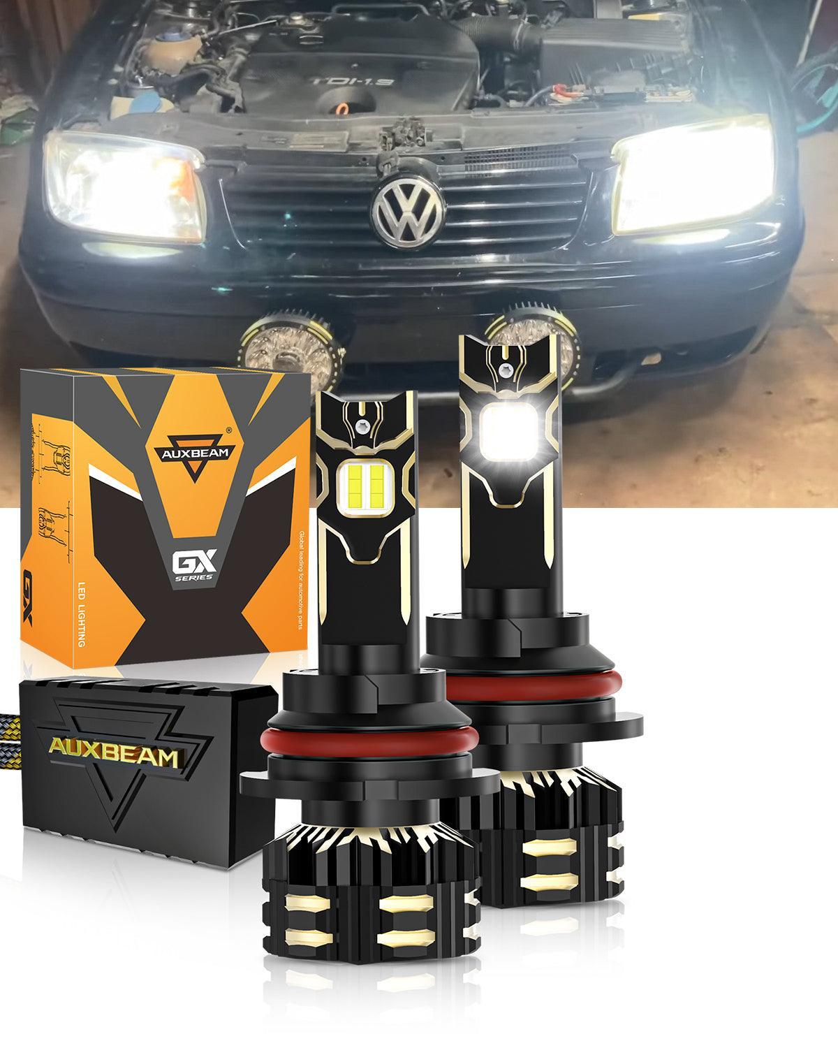 Bombillas LED para faros delanteros Volkswagen Jetta 9007/HB5 2000-2004, nueva serie GX, 25000 lm, 120 W, 6500 K, blanco frío.
