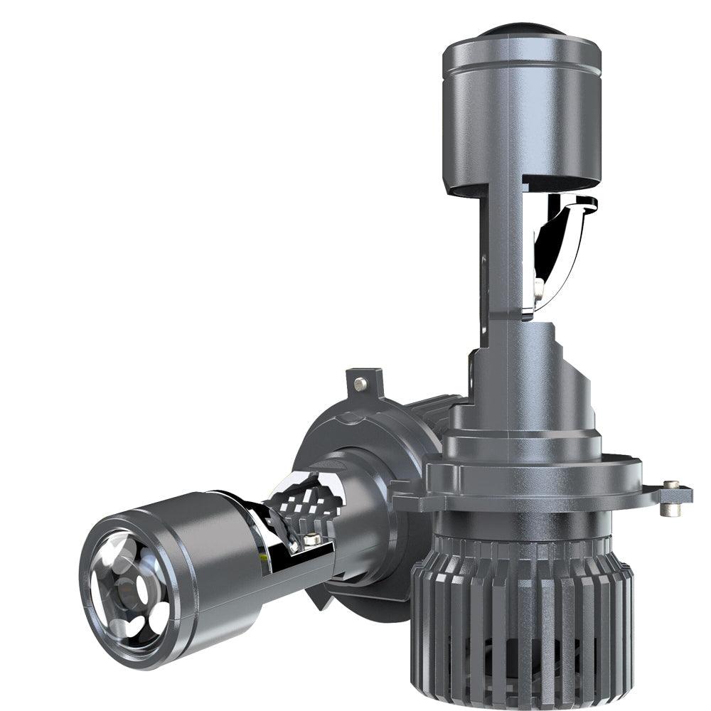 Bombillas de faros LED H4/HS1, minilente de proyector bi-LED, haz doble alto y bajo para motocicleta, coche, camión, ATV, UTV, moto de nieve | 2 bombillas