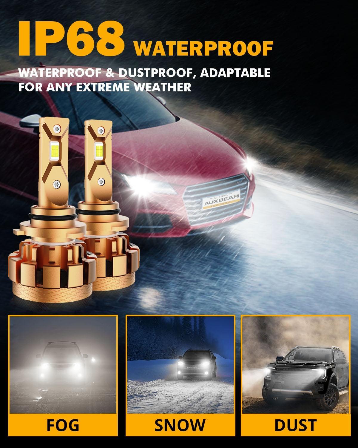 9006 Bombillas LED para faros delanteros 70W 18000LM Serie F-16 Plus Más brillante 6000K Blanco frío | 2 bombillas 