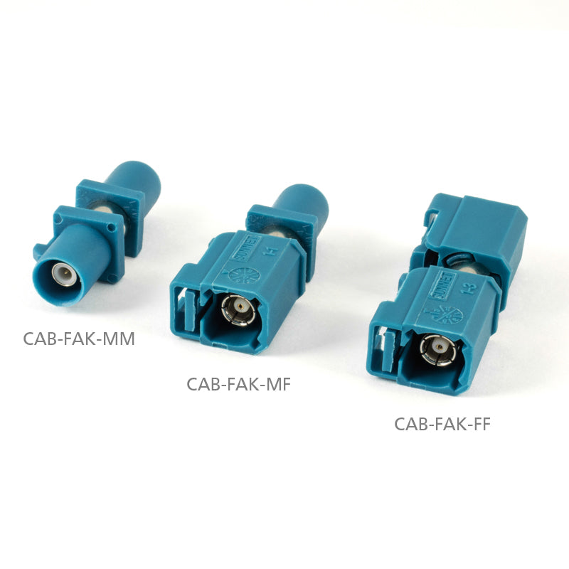 AMPIRE FAKRA adapter, plug/plug, water blue