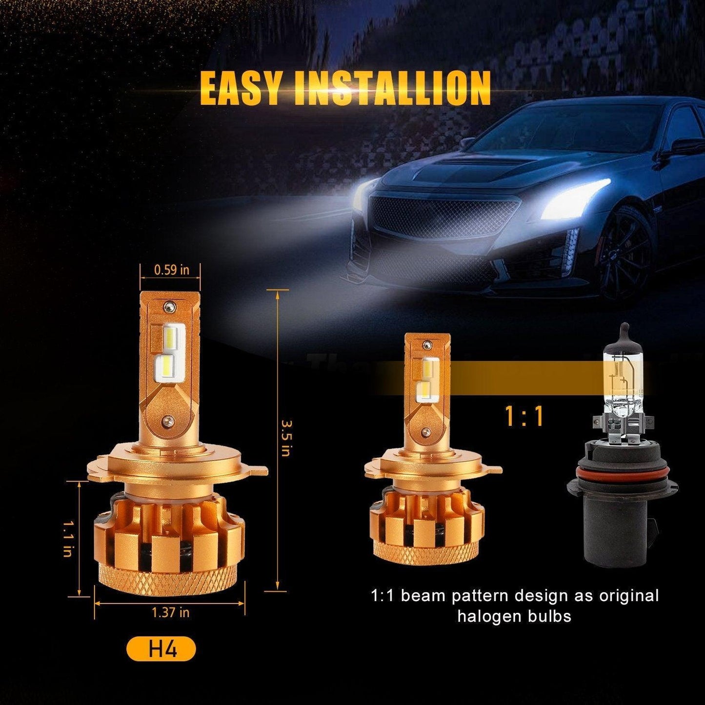 (2 unids/set) H4/9003 para bombillas LED TOYOTA TACOMA 2005-2015 serie F-16 Plus grado automotriz 14000LM 