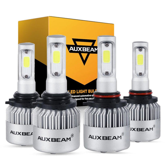 9005+9006 Bombillas de faros LED 72W 8000ML Serie S2 COB súper brillante 6500K Blanco frío | 4 bombillas 