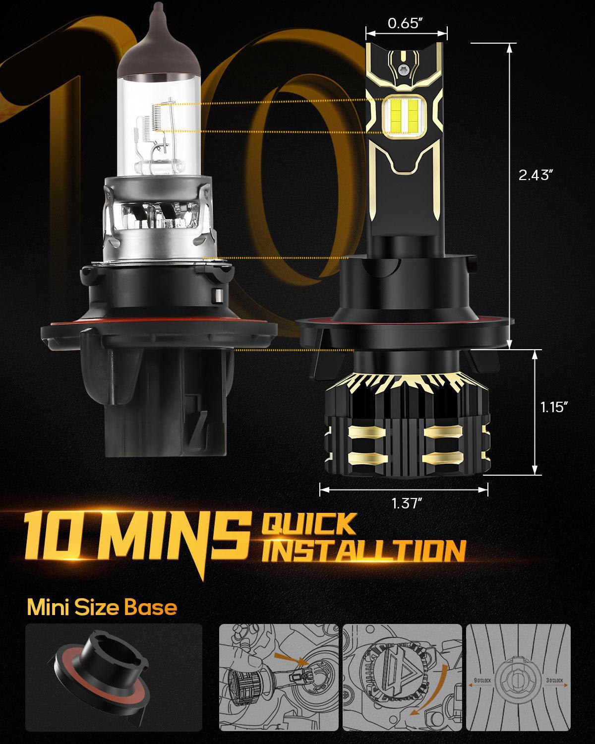 For 2004-2012 Ford F-150 H13 LED Headlight Bulbs 