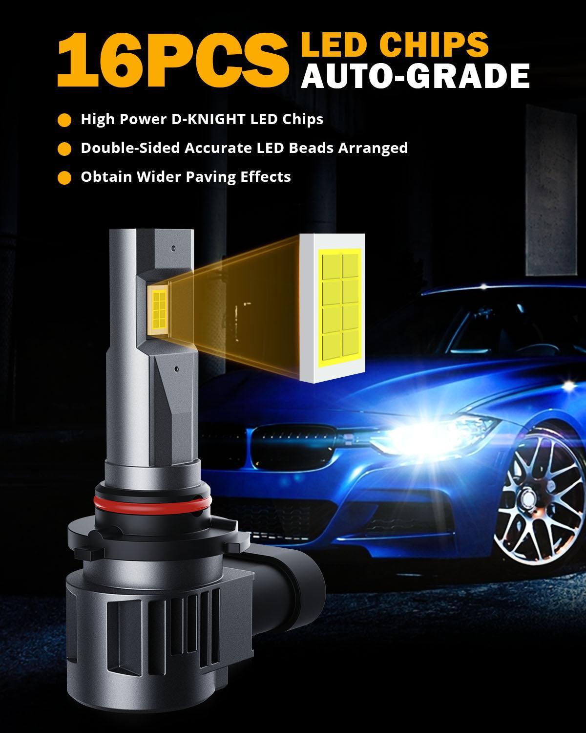 Bombillas halógenas 1:1 tamaño Q20 serie 22000LM 90W LED para faros delanteros 6500K blanco frío
