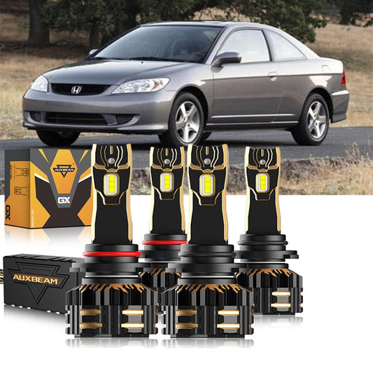 Para Honda Civic 2004-2005 9005 9006 Paquete de bombillas LED para faros delanteros