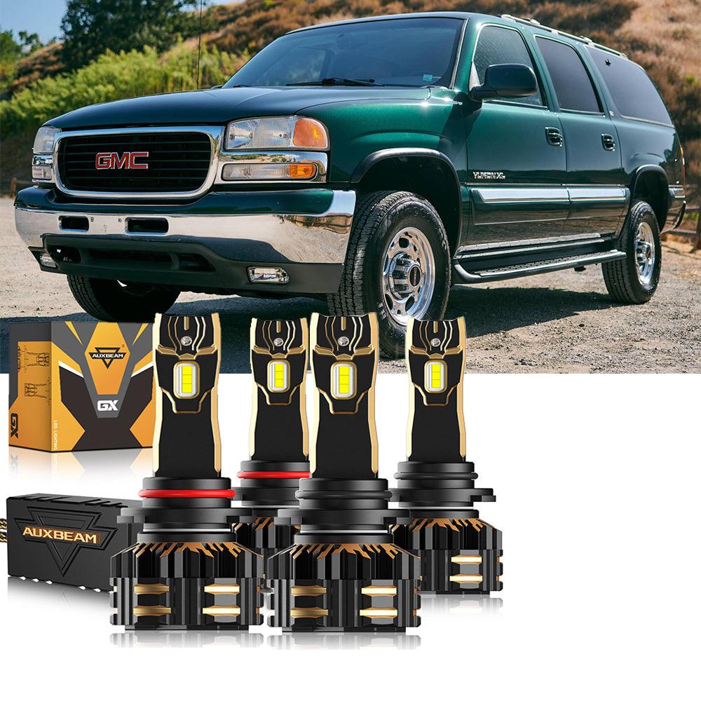 Para 2000-2001 GMC Yukon XL 1500 9005 9006 Paquete de bombillas LED para faros delanteros
