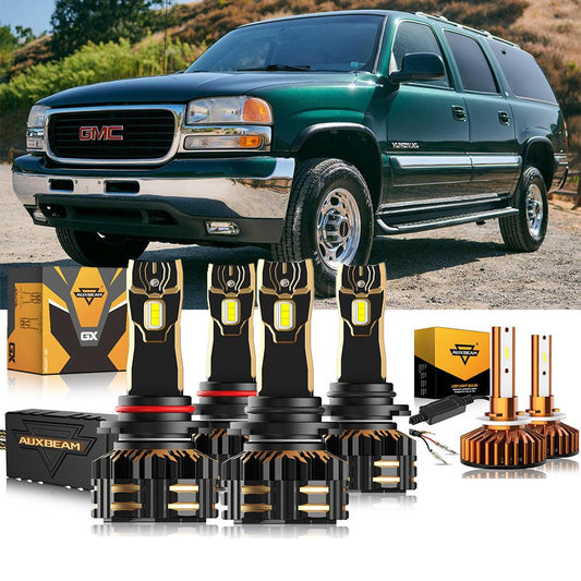 Para 2000-2001 GMC Yukon XL 1500 9005 9006 Paquete de bombillas LED para faros delanteros