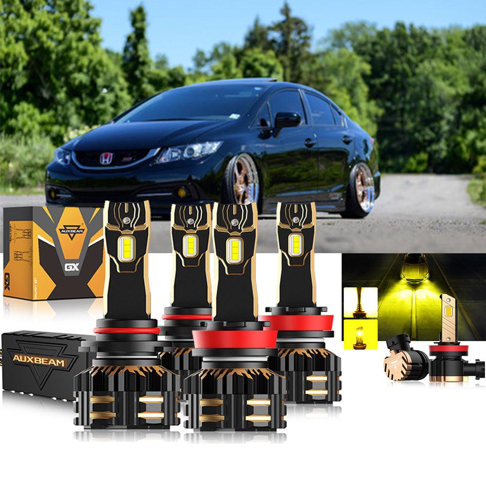 Para Honda Civic 2014-2015 9005 H11 9006 Paquete de bombillas LED para faros delanteros