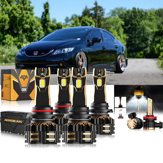 Para Honda Civic 2014-2015 9005 H11 9006 Paquete de bombillas LED para faros delanteros