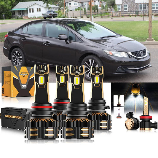 Para Honda Civic 2006-2013 9005 9006 Paquete de bombillas LED para faros delanteros