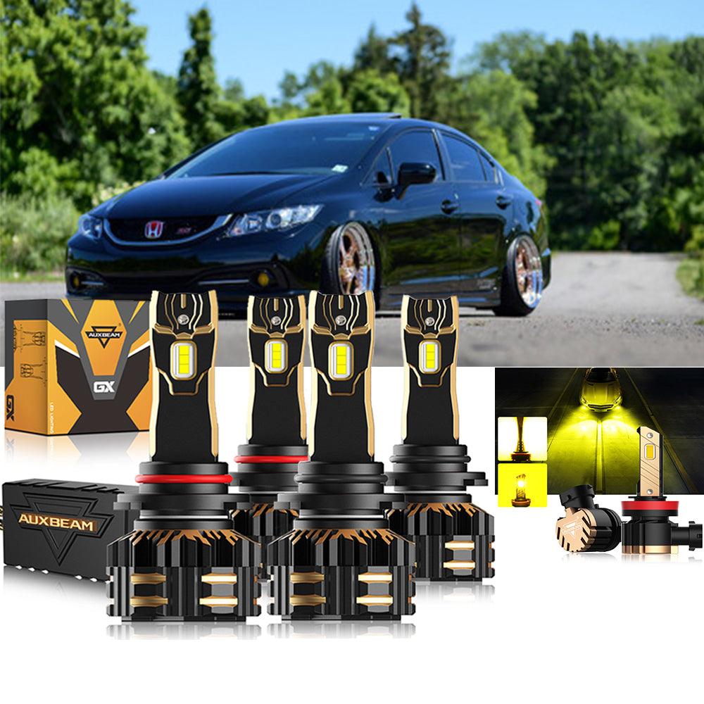 Para Honda Civic 2014-2015 9005 H11 9006 Paquete de bombillas LED para faros delanteros