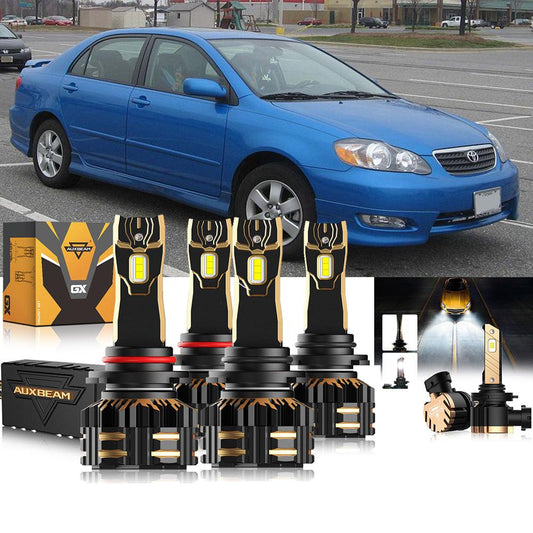 For 2005-2008 Toyota Corolla 9005 9006 LED Headlight Bulbs Bundle 