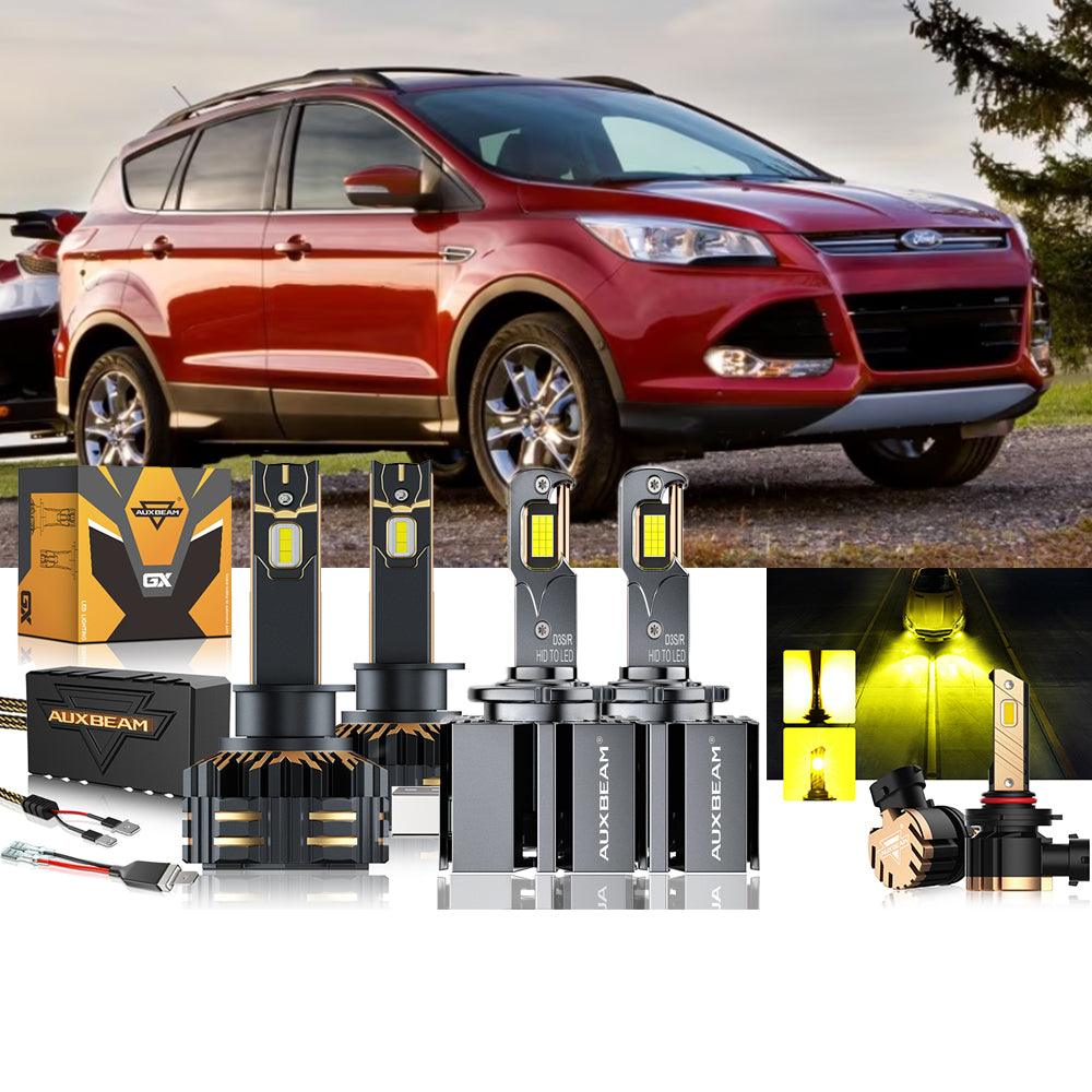 For 2013-2016 Ford Escape H1 D3S LED Headlight Bulbs Bundle with HID Headlamps 