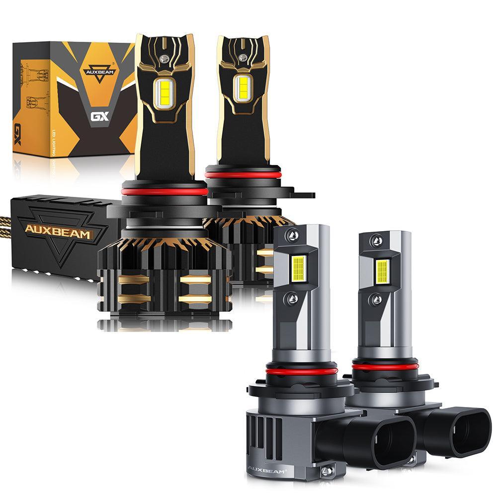Bombillas LED para faros delanteros 9012/HIR2 120W 25000LM Serie GX Más brillante 6500K Blanco frío | 2 bombillas 