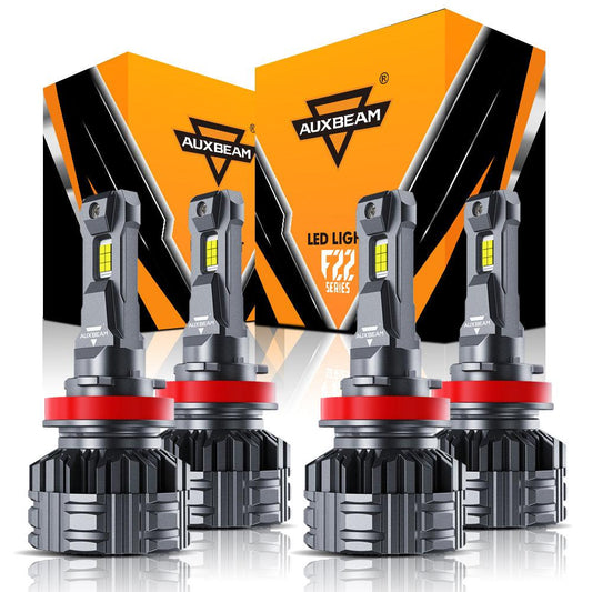 BOMBILLAS DE FAROS LED H11+H11 110W 24000LM SERIE F22 ALTO BRILLO 6500K BLANCO FRÍO | 4 BOMBILLAS 